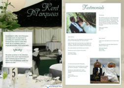 Kent Marquees Brochure - Cover & Sample Page (14 page PDF. Includes clickable contents page and bookmark thumbnails.)